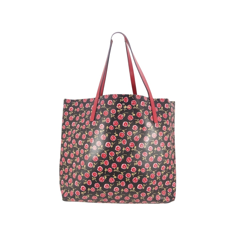 Kate Spade NY Arch Place Mya Reversible Rose Floral Print/Red Tote‎ Bag Large